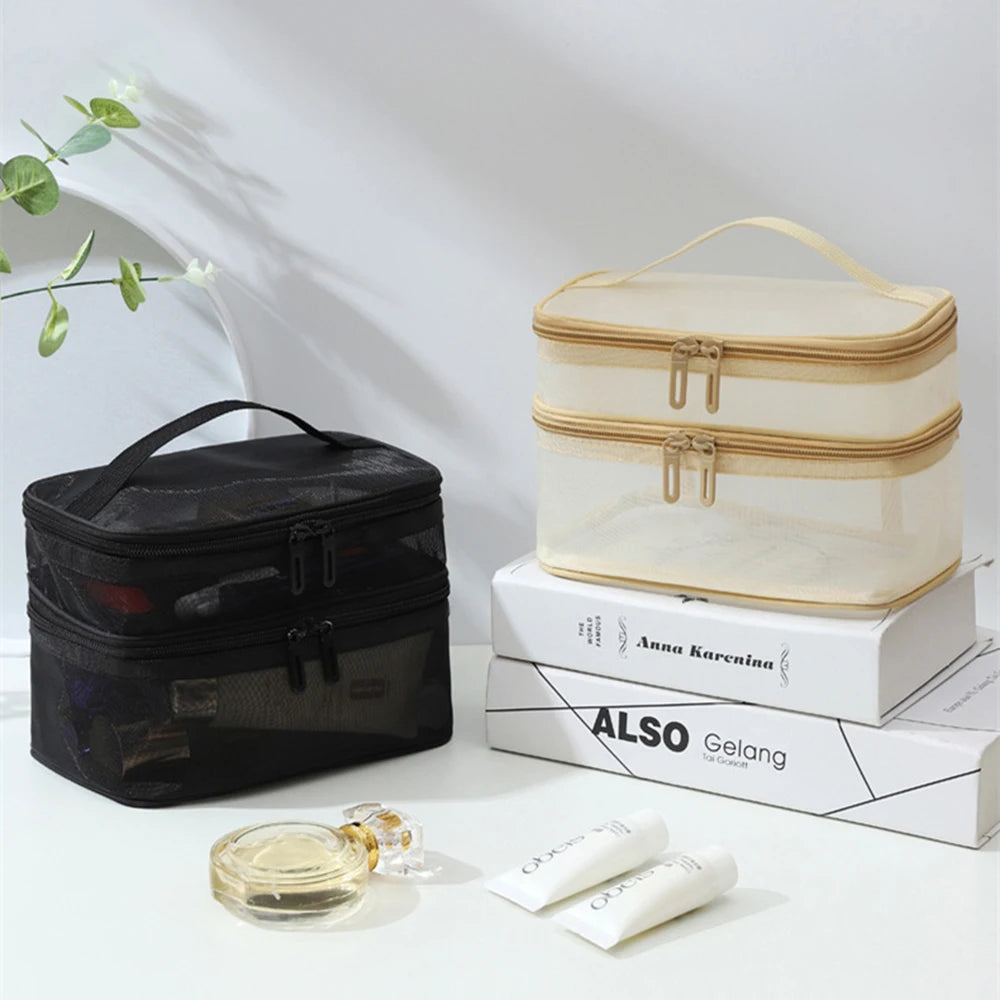 Double Layer Mesh Makeup Bag