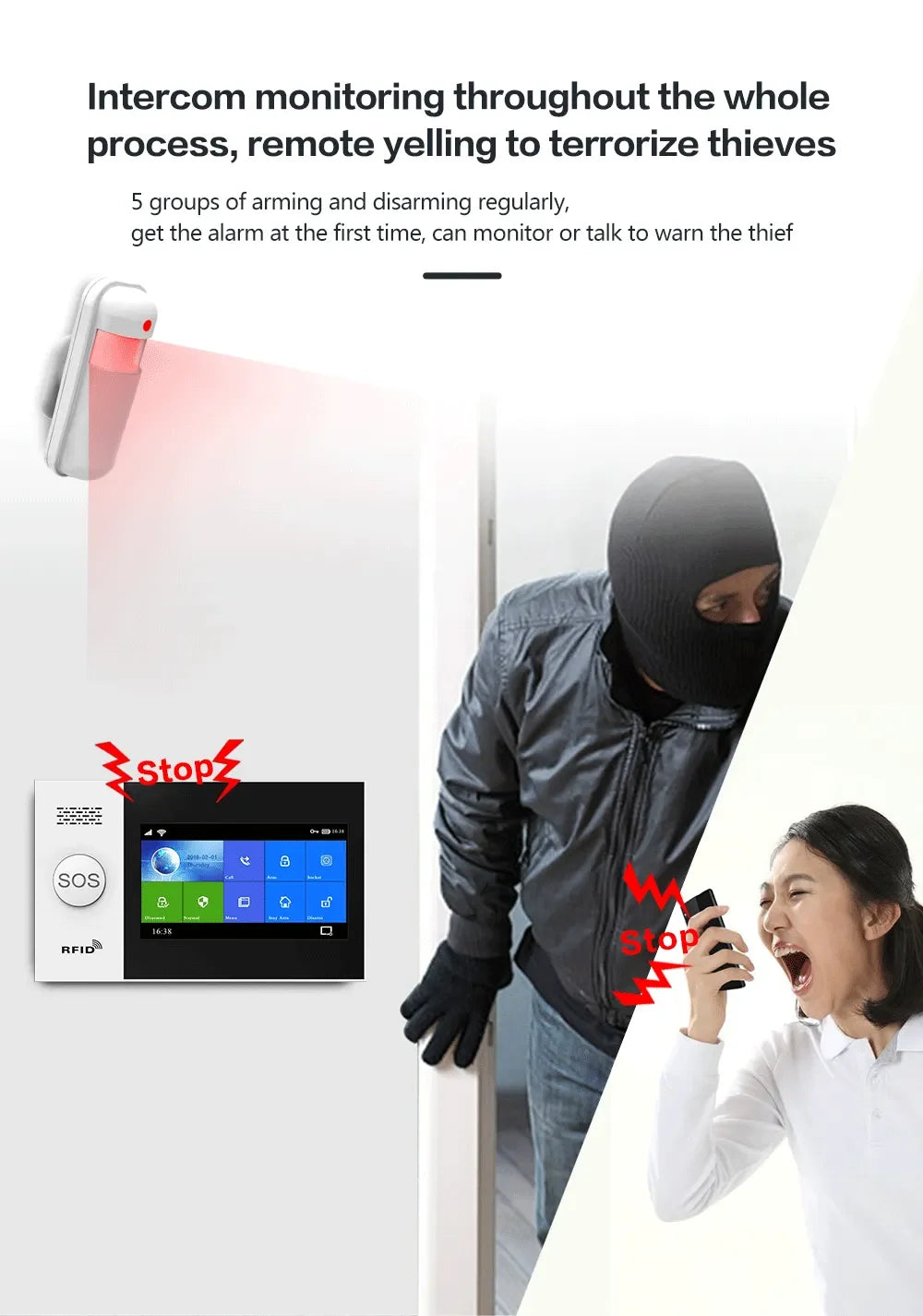 TAIBOAN Smart Tuya WIFI GSM Alarm Host Kit Wireless 2G Home Burglar Alarm Security System Support DIY PIR Door Sensor Accessory