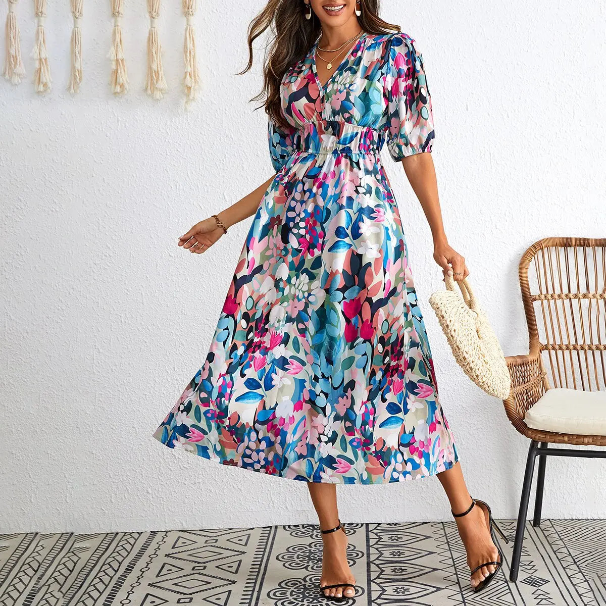 Women's Spring Floral Print Dress