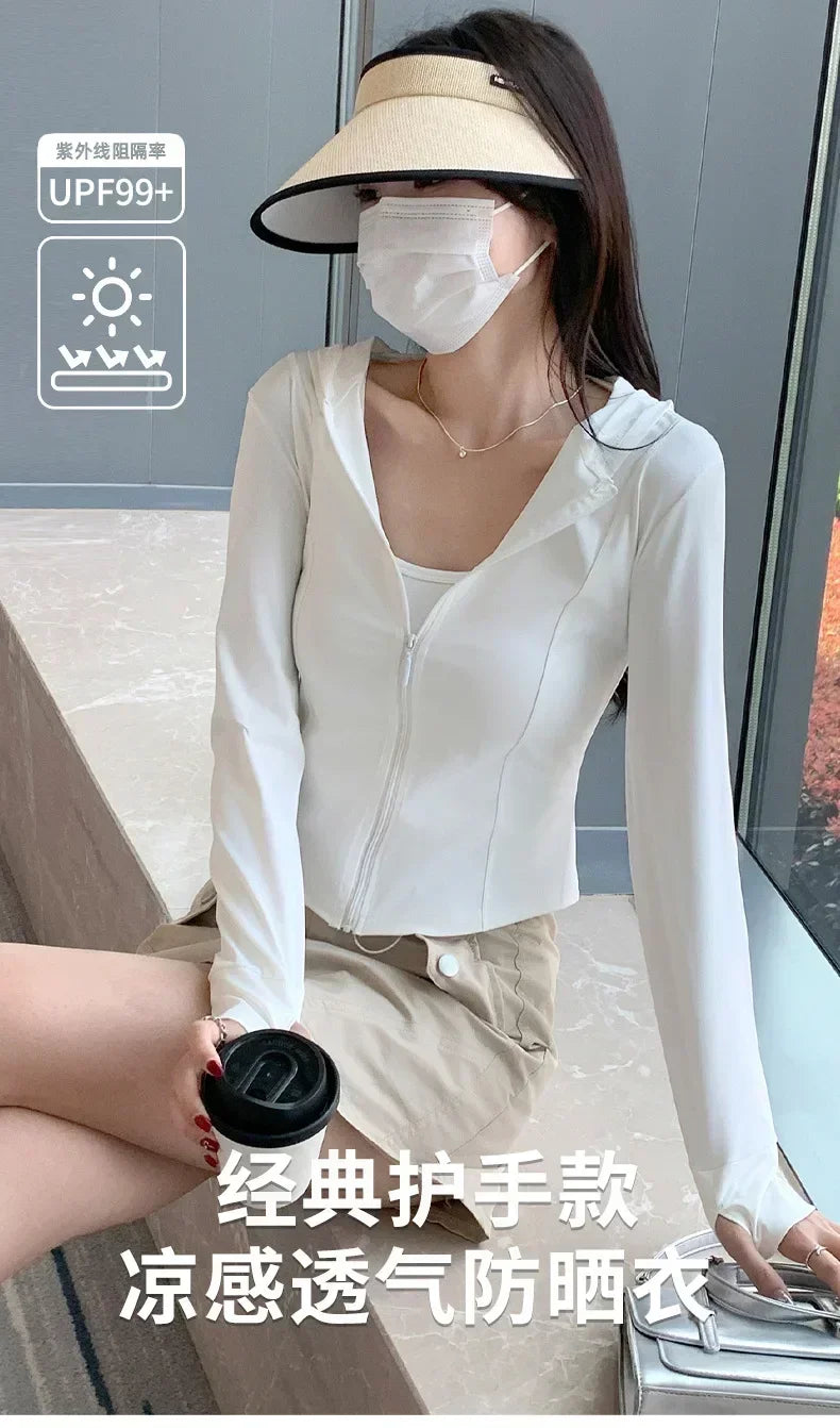 Sports Coat Hoodies Women Sweatshirt Sun Protective Clothing UV Protective Clothing Is Cool and Breathable JackeWomen Jacket