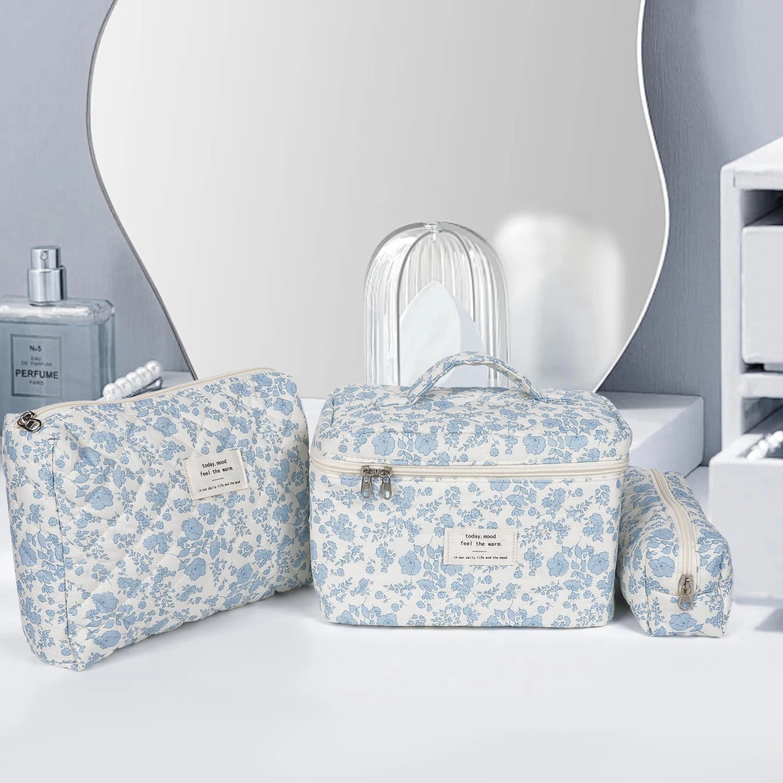 1pcs Quilted Cotton Makeup Bag
