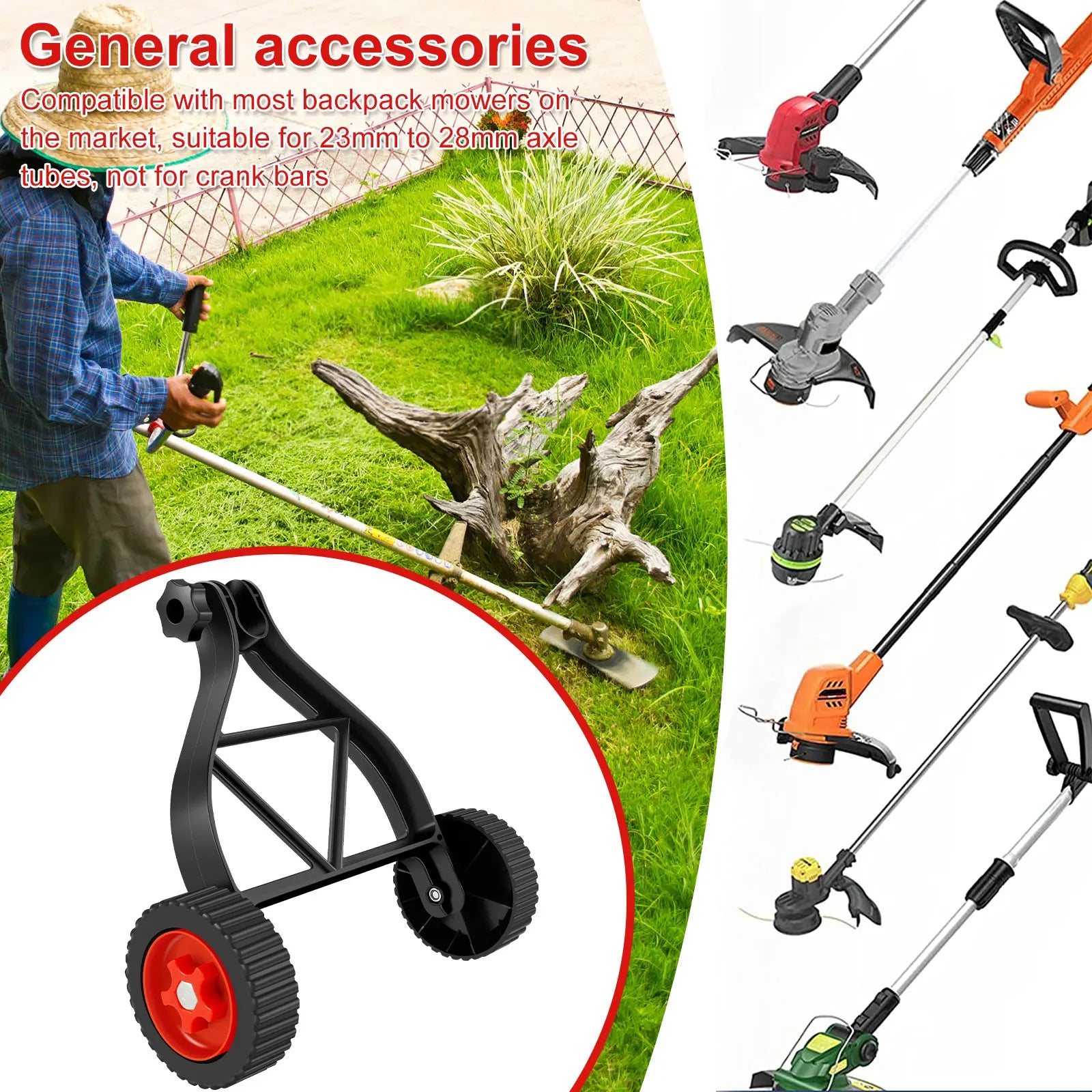 Universal Lawn Mower Support Wheel