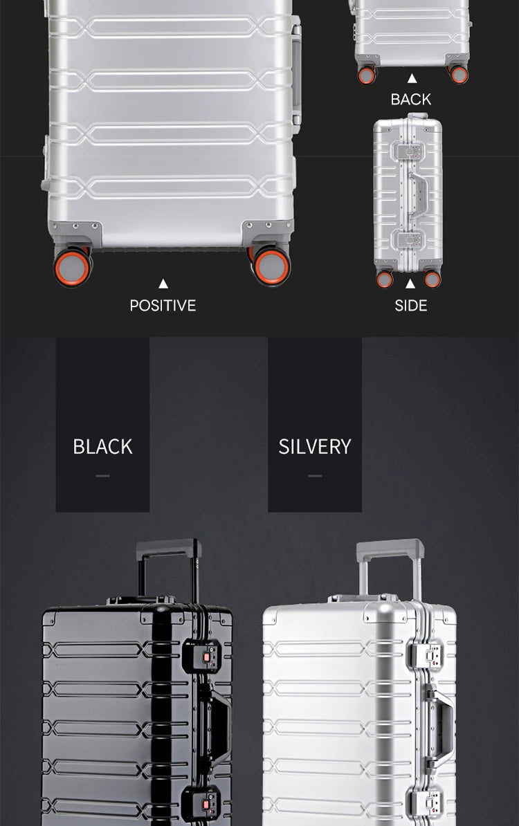 All-aluminum-magnesium alloy trolley suitcase