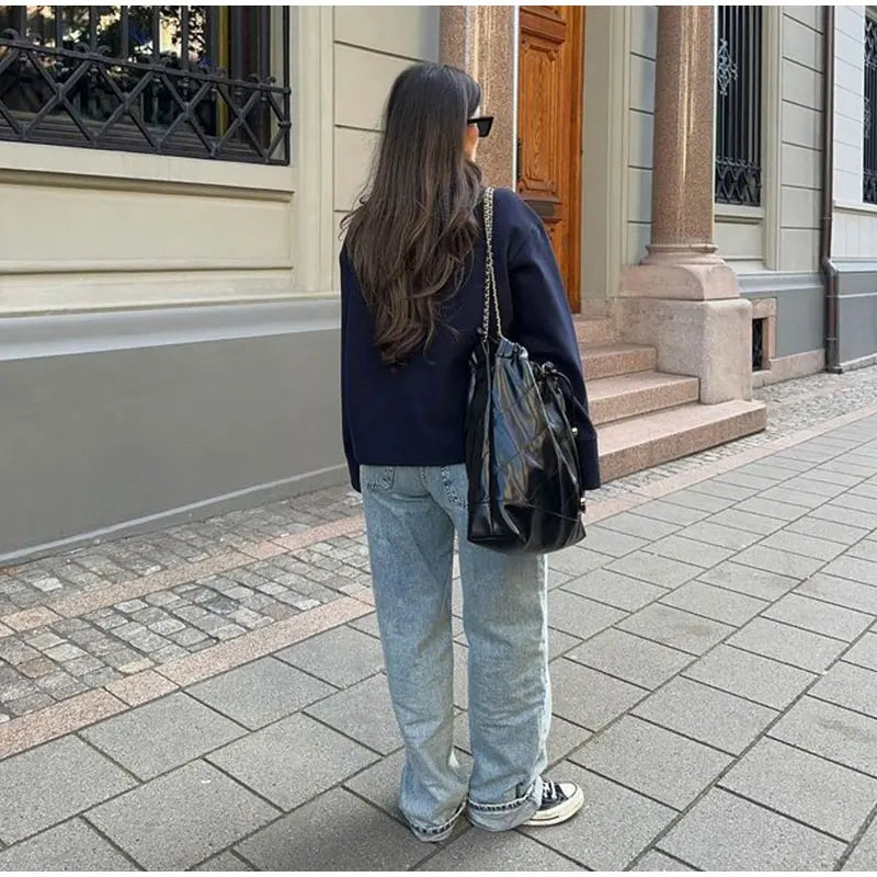 Stand Collar Women Winter Woolen Coats 2025 Spring Single Breasted Loose Female Long Sleeve Jacket Office Lady Street Short Coat