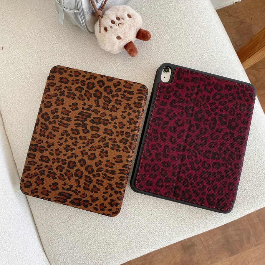 Leather Cover Leopard-print Case