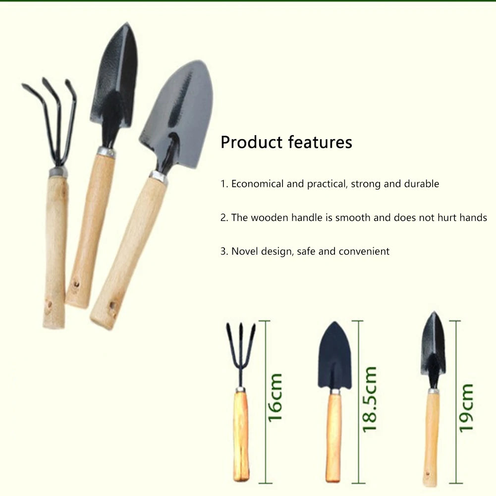 3Pcs/Set Shovel Rake Mini Garden Tools for Kids