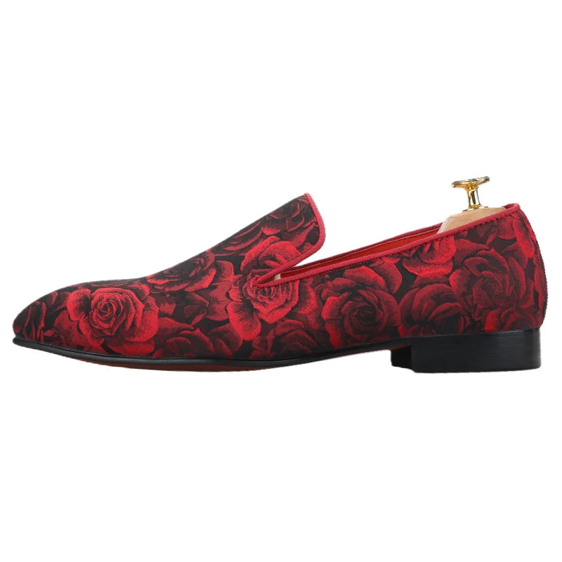 Piergitar Three Dimensional Flower Jacquard Fabric Men's Loafers For Party And Wedding Slip-On Moccasins Handmade In Guang Zhou