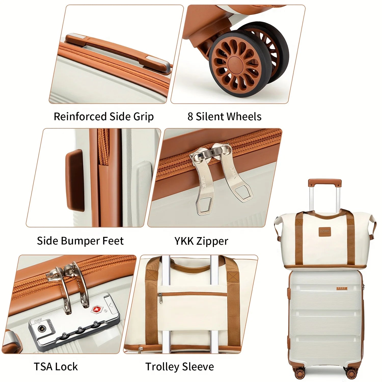 3-Piece Lightweight Hard Shell Suitcase Set