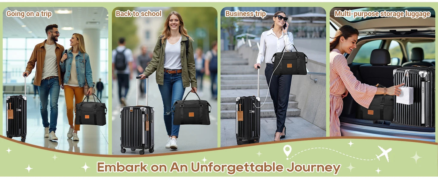 5pcs Black Luggage Set