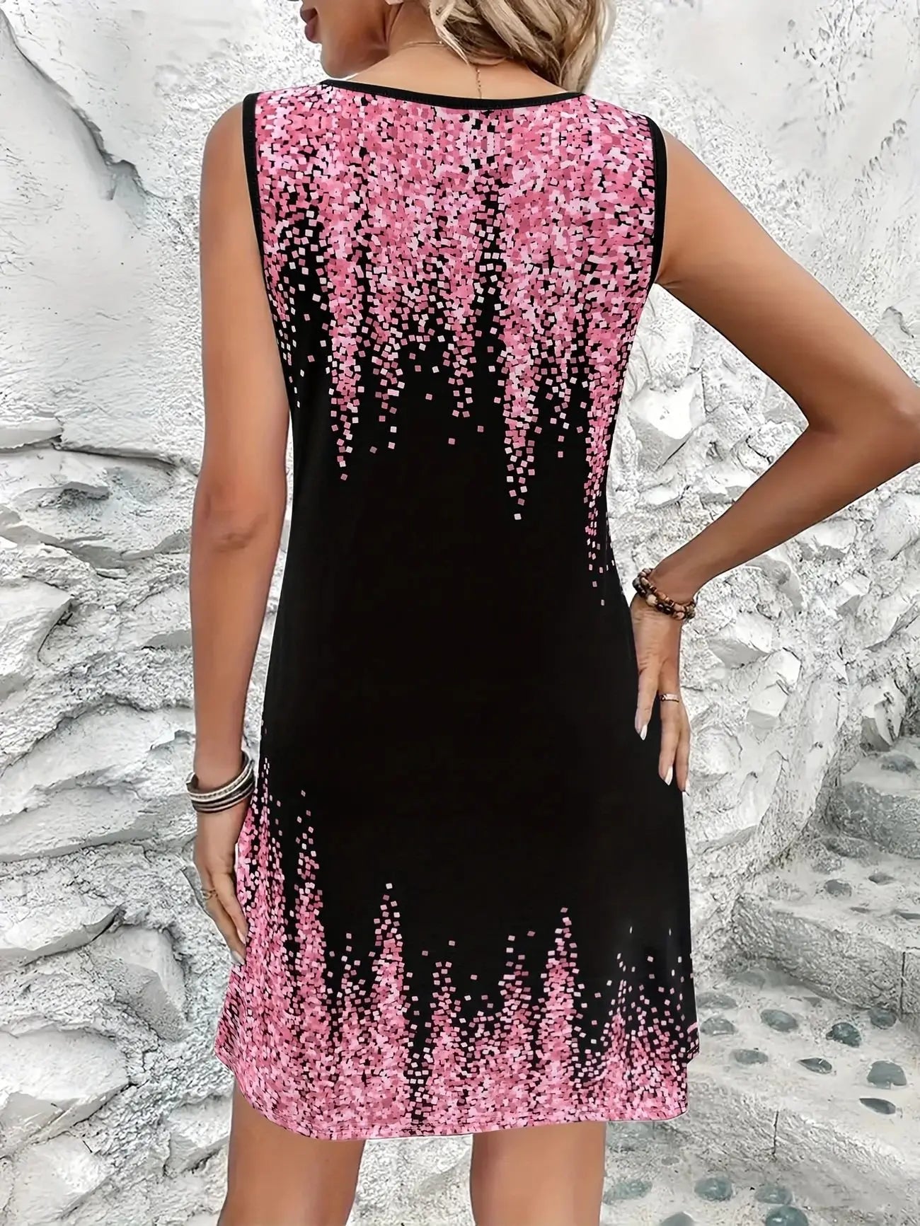 New Summer Women's Vest Skirt 3D Printed Gradient Color Butterfly Casual Fashion Vacation Beach Dress for Female