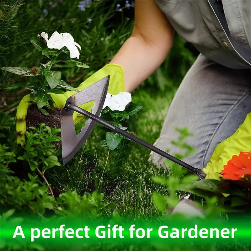 All-Steel Hardened Hollow Hoe Handheld Weeding Rake