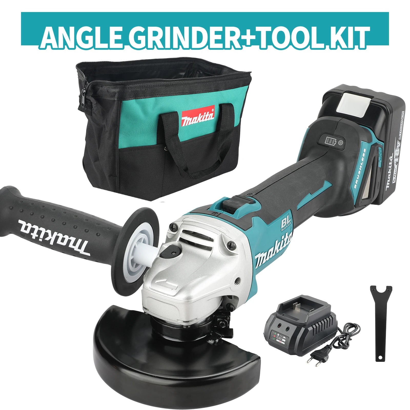 Makita DGA404 Angle Grinder Tool Kit Brushless