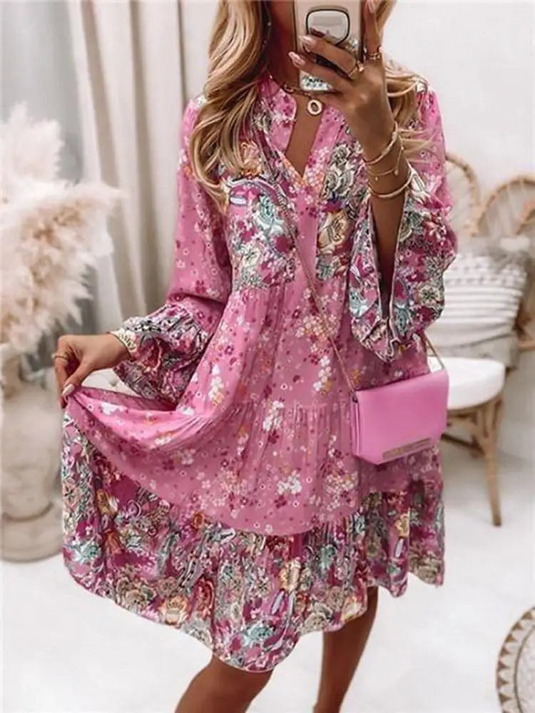 Women's Floral Print Mini Dress