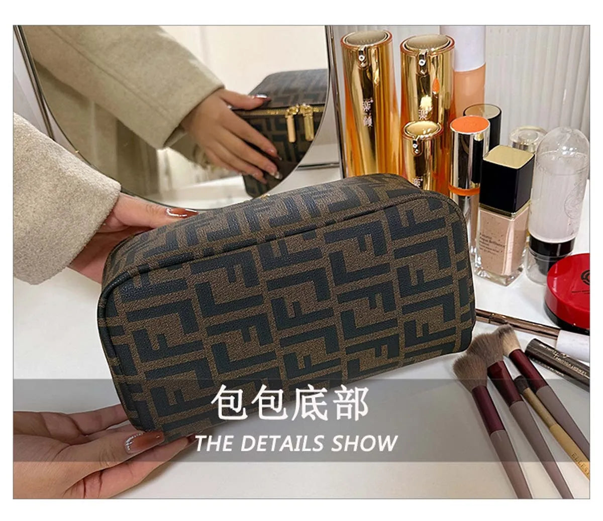 Travel cosmetics division toiletry bag