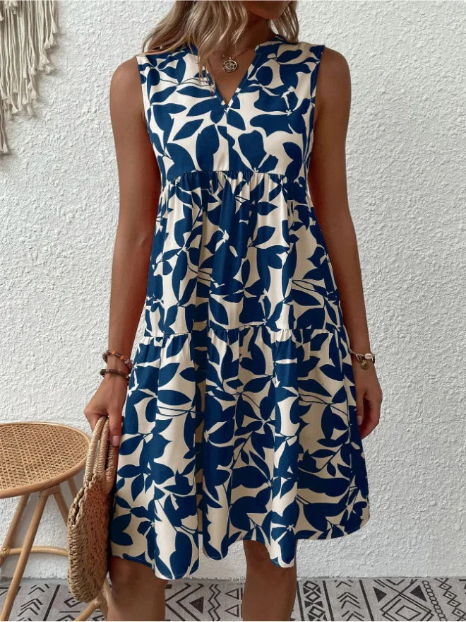 Women's Sleeveless Floral Print Dress