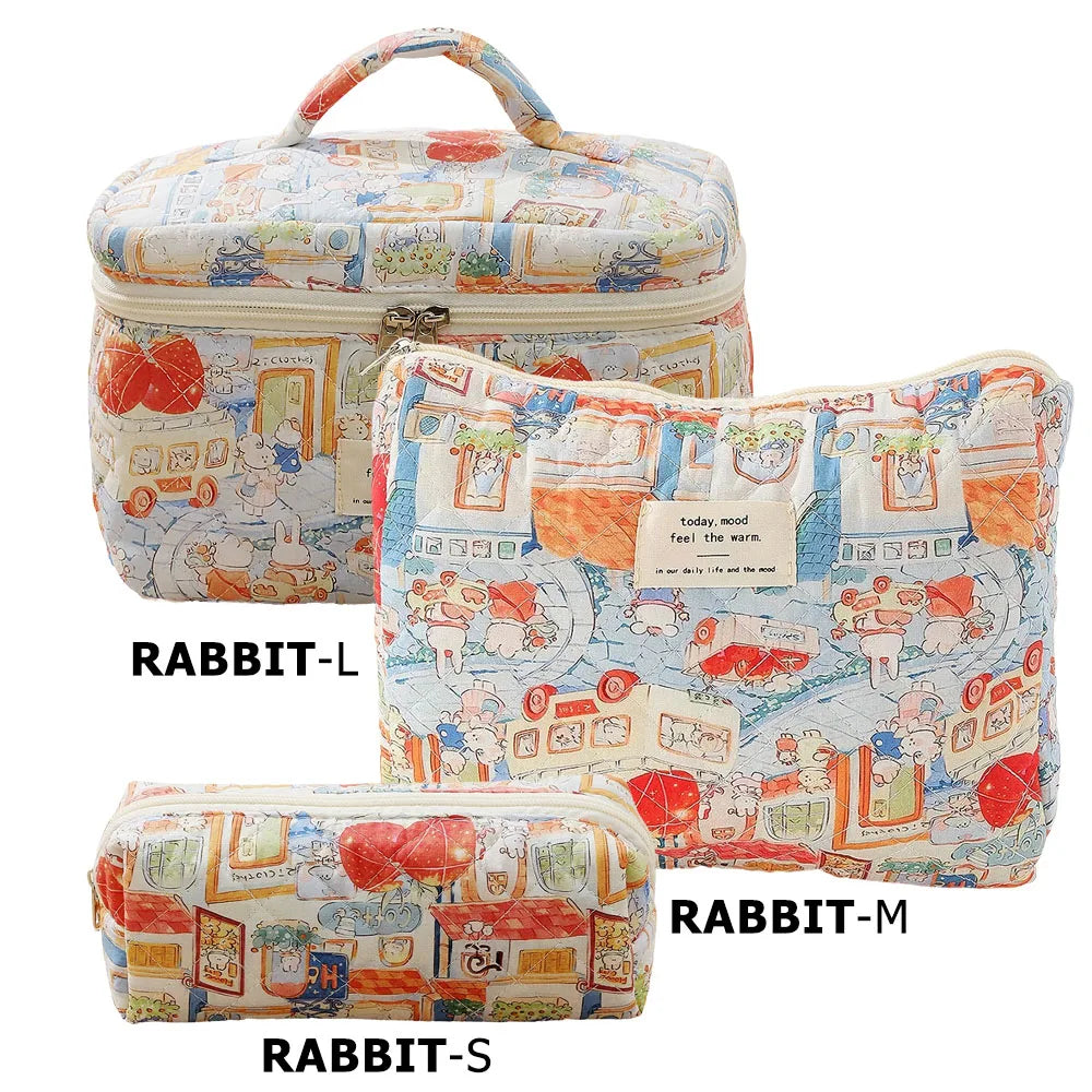 1pcs Quilted Cotton Makeup Bag