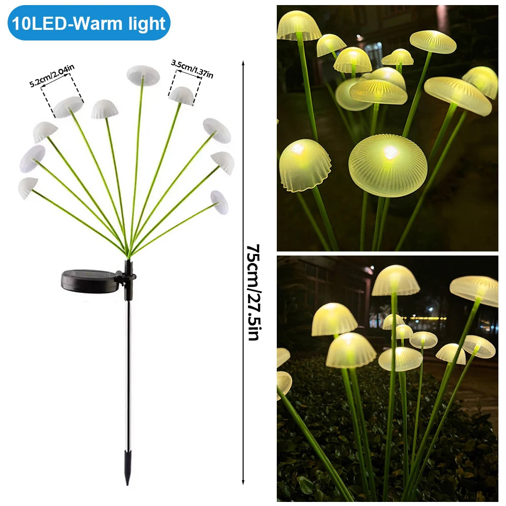LED Solar Jellyfish Mushroom Fairy Lights