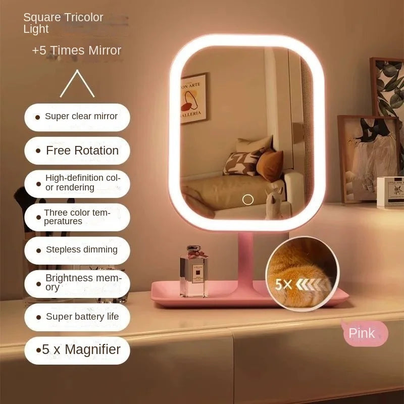 Illuminated makeup mirror