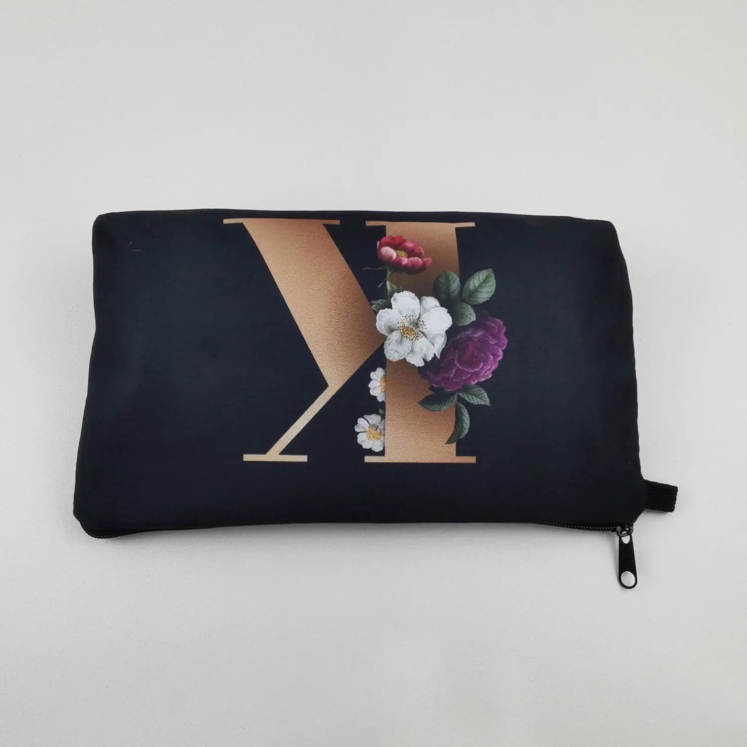 Initials Flower Cosmetic Bag