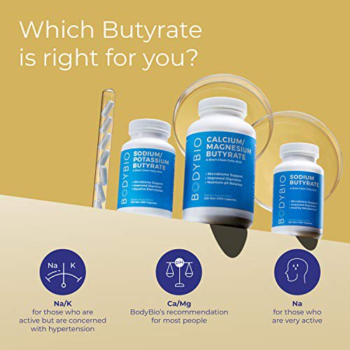 BodyBio - Butyrate Gut Health Supplement 60 Sodium Capsules