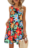 Sleeveless Floral Bohemian Style Dress