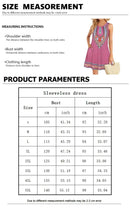 Floral Pattern Printed Round Neck Sleeveless Dress