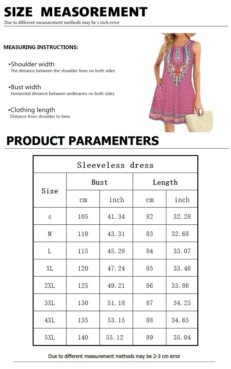 Sleeveless Floral Bohemian Style Dress