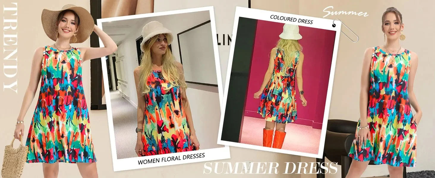 Sleeveless Floral Bohemian Style Dress