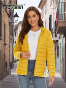 TACVASEN Winter Hooded Puffer Jacket Womens Quilted Warm Coats Casual Windbreaker Waterproof Padded Lightweight Outdoor Outwear