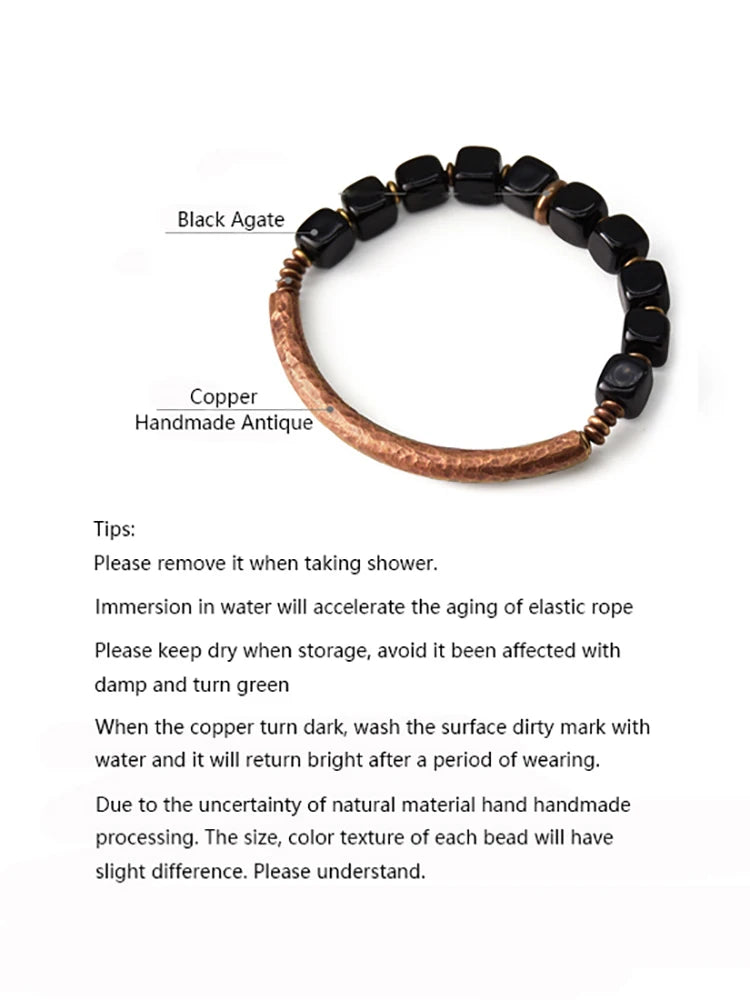 Cubic Black Obsidian Bracelet