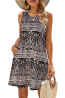 Sleeveless Floral Bohemian Style Dress