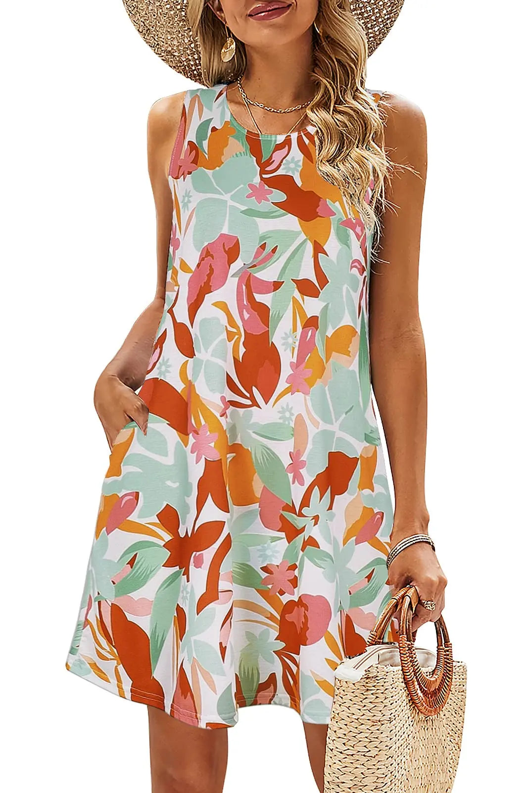 Sleeveless Floral Bohemian Style Dress