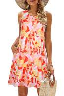 Sleeveless Floral Bohemian Style Dress