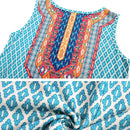 Floral Pattern Printed Round Neck Sleeveless Dress