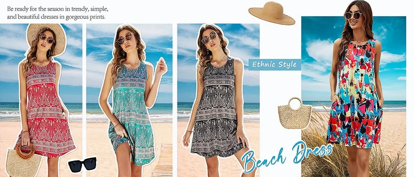 Sleeveless Floral Bohemian Style Dress