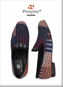 Piergitar 2021 American Flag Print  Men's Loafer Slippers For Party And Banquet Red Outsole Men's Casual Shoes Plus Size