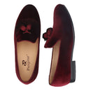 Piergitar 2019 New dark red colors velvet men tassel shoes Wedding men loafers handmade men's casual shoes smoking slippers