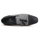 Piergitar brand new design houndstooth pattern men tassel shoes handmade men's loafers for party and prom men smoking slipper