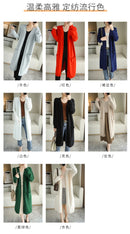 YSC New style Women Knitted Cashmere wool blend Cardigan V collar Super long style Buttonless pocket trim High-quality Cardigan