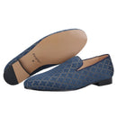 Piergitar 2021 Loafers Men Cross Printed Silk Man's Casual Shoes Leather Insole Male Smoking Slippers Handmade Plus Size