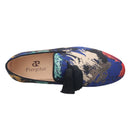 Piergitar 2021 New Style Oil Painting Silk Men Moccasin Handmade Tassel Men's Loafers Plus Size Slip-On Male Smoking Slippers