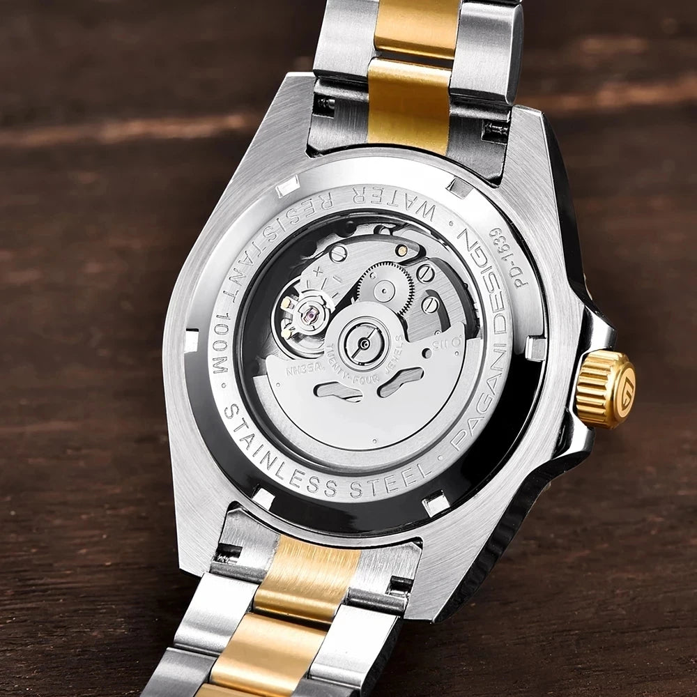 Men Luxury Sapphire Glass Waterproof Mechanical Wristwatch
