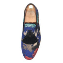 Piergitar 2021 New Style Oil Painting Silk Men Moccasin Handmade Tassel Men's Loafers Plus Size Slip-On Male Smoking Slippers