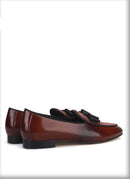Summer Style Brown Calfskin Loafers for Wedding Moccasins Men Smoking Slippers Plus size