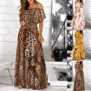Women's Print Ruffle Maxi Sundress Dress
