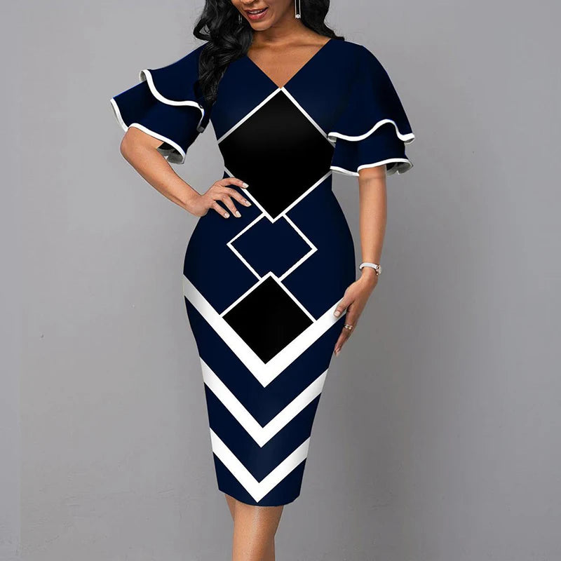V-Neck Slim Dress