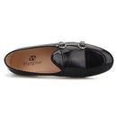 Piergitar 2019 New black Genuine leather men handmade loafers with metal buckle Fashion Party and wedding men dress shoes