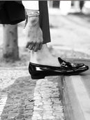 Piergitar 2019 New black Genuine leather men handmade loafers with metal buckle Fashion Party and wedding men dress shoes