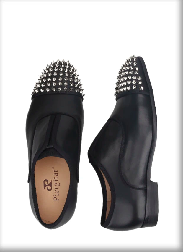 New Genuine Leather Mens Oxford Shoes With Studs Toe Italian Design For Party And Wedding Plus-Size