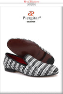 Piergitar 2019 new Summer style wave stripe men hemp shoes British style handmade men smoking slippers men's casual flats